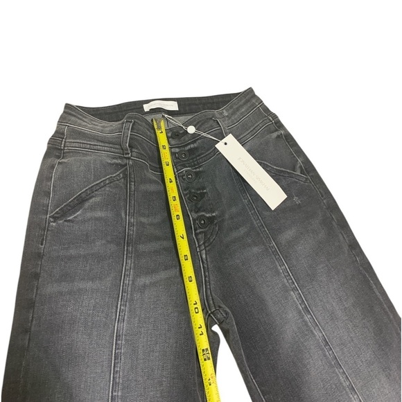 Jonathan Simkhai Button Fly Slim Straight Marley Darted Vintage Noir Jean Sz 27 - Picture 5 of 9